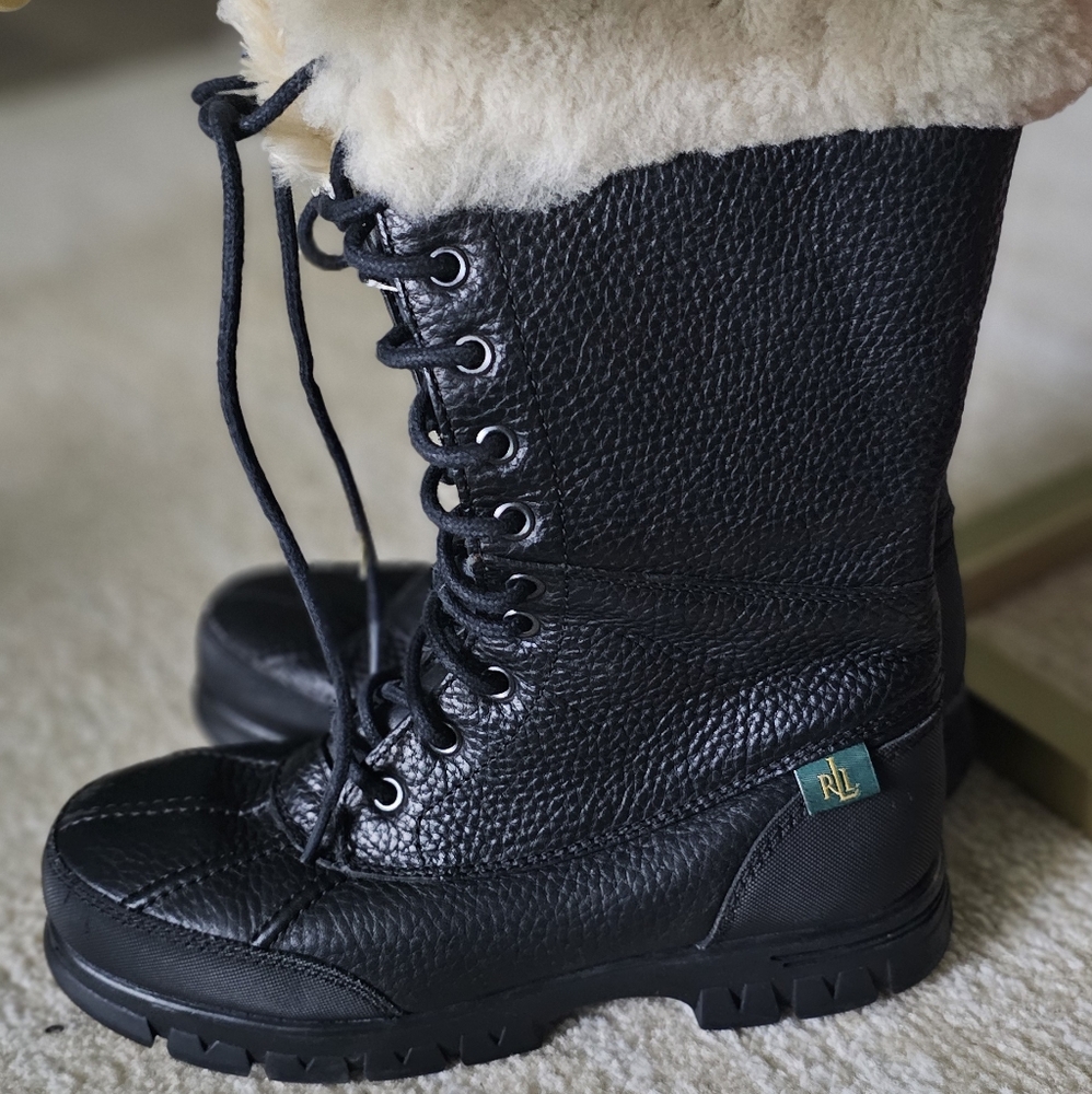Women's high winter Ralph Lauren top fur Boots